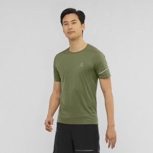 Salomon Agile Ss Tee M Tops Green | KATU-94820