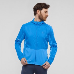 Salomon Agile Wind Running Jackets Blue | MTZU-60529