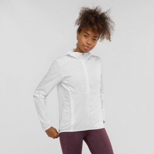 Salomon Agile Wind Running Jackets White | XLAE-30479