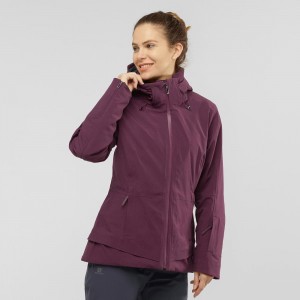 Salomon Arctic Jacket W Ski Jackets Purple | ONTP-67294