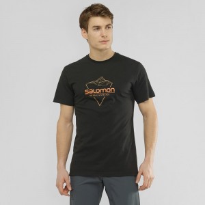 Salomon Blend Logo Tee M T Shirts Black | CZUA-68340