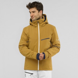 Salomon Brilliant Ski Jackets Yellow | QIRB-64105