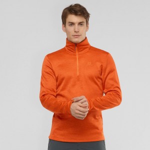 Salomon Essential Lightwarm Seamless Ski Jackets Orange | PQMN-89057