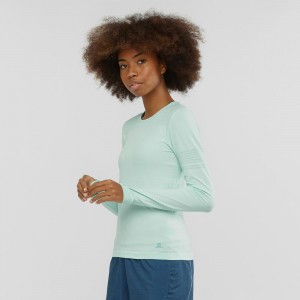 Salomon Essential Move On Seamless Long Sleeve Shirts Green | NMBP-67183