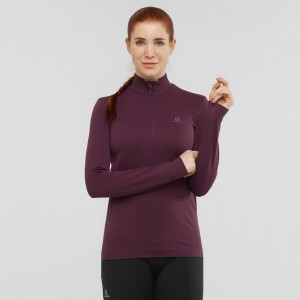 Salomon Essential Seamless Pullover Purple | NBWR-32148