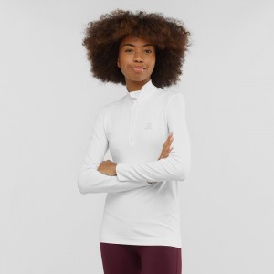 Salomon Essential Seamless Pullover White | ZLFI-36827