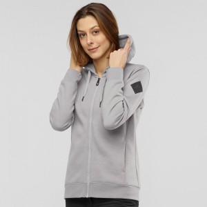 Salomon Essential Warm Hoodie Gray | AUCT-68759