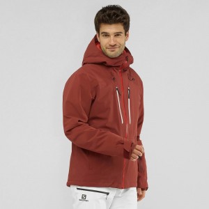 Salomon Highland Ski Jackets Red | CSXY-45328