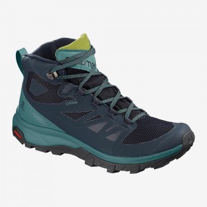 Salomon Outline Mid Gore-Tex Walking Boots Green | VGCI-32507