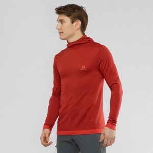 Salomon Outpeak Wool Tops Red | KPLD-35061