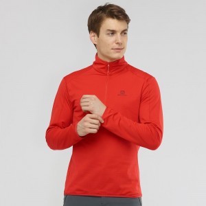 Salomon Outrack Half Zip Mid M Ski Jackets Red | BZRL-27084