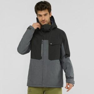 Salomon Powderstash Jacket M Ski Jackets Gray | RSXL-71026