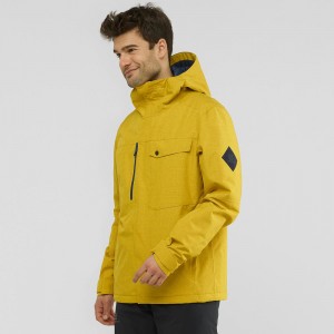 Salomon Powderstash Jacket M Ski Jackets Yellow | GTRH-12708