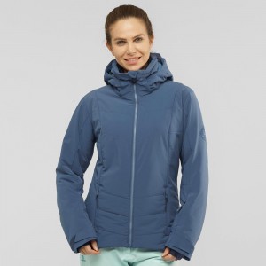 Salomon Prevail Jacket W Ski Jackets Navy | ODMS-14876