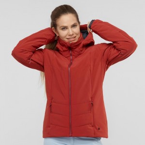 Salomon Prevail Jacket W Ski Jackets Red | HGAF-85073