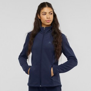 Salomon Radiant Full Zip Midlayer W Ski Jackets Navy | XRDJ-35189