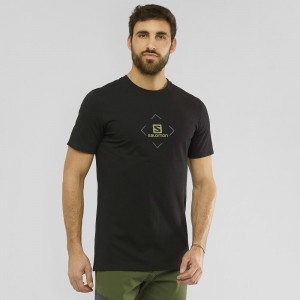 Salomon Salomon Cotton Tee M T Shirts Black | XWRK-06475