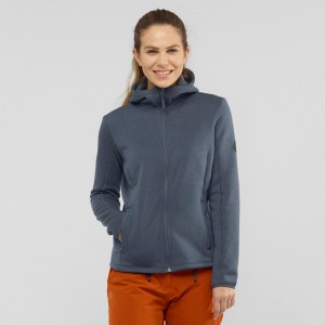 Salomon Snowshelter Fleece Hoodie W Ski Jackets Gray | OPKJ-08627