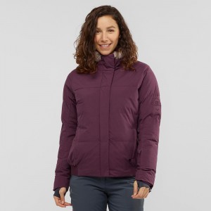 Salomon Snuggly Warm Jacket W Ski Jackets Purple | TSMK-40359