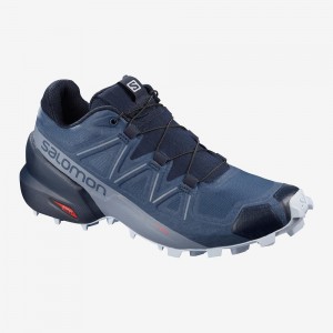 Salomon Speedcross 5 Wide W Trail Running Shoes Blue | MXST-63825