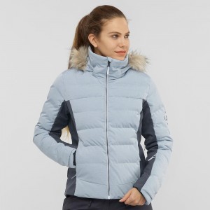 Salomon Stormcozy Ski Jackets Blue | GJXZ-42618