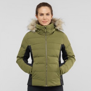 Salomon Stormcozy Ski Jackets Green | GXFR-14352