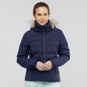 Salomon Stormcozy Ski Jackets Navy | SZWN-45910