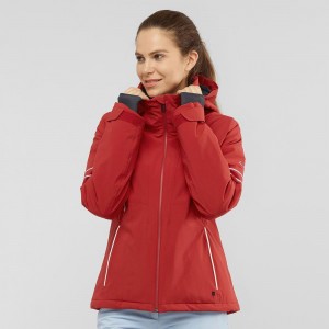 Salomon The Brilliant Jacket W Ski Jackets Red | FKYV-27390