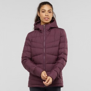 Salomon Transition Down Hoodie W Jacket Purple | WGVJ-97362