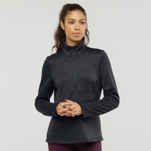 Salomon Transition Half Zip W Ski Jackets Black | CXVB-69123