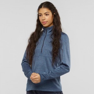 Salomon Transition Half Zip W Ski Jackets Navy | EQYD-38916