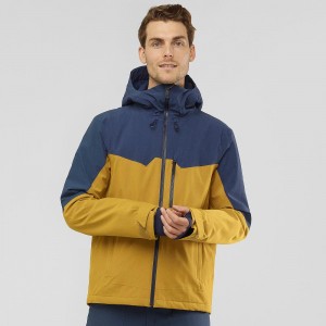 Salomon Untracked Ski Jackets Yellow | XRBU-87639