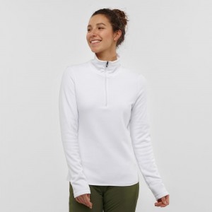 Salomon Warm Ambition Half Zip W Ski Jackets White | PWQF-60853