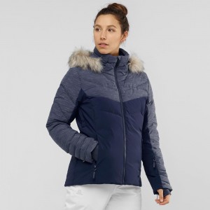 Salomon Warm Ambition Jacket W Ski Jackets Navy | GDKM-21306