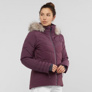 Salomon Warm Ambition Jacket W Ski Jackets Purple | WZEC-43590