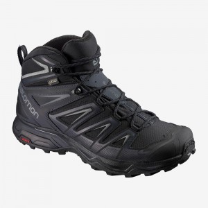 Salomon X Ultra 3 Wide Mid Gore-Tex Walking Boots Black | ACJY-78590