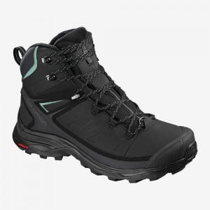 Salomon X Ultra Mid Winter Cs Wp W Trail Running Shoes Black | ITDP-30615