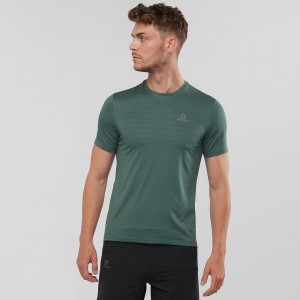 Salomon Xa Tee M Tops Green | ZXQH-09325