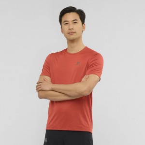 Salomon Xa Tee M Tops Red | PXBW-04978