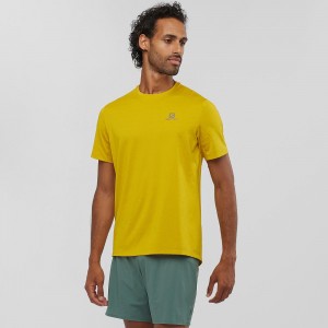 Salomon Xa Tee M Tops Yellow | PVKL-36270