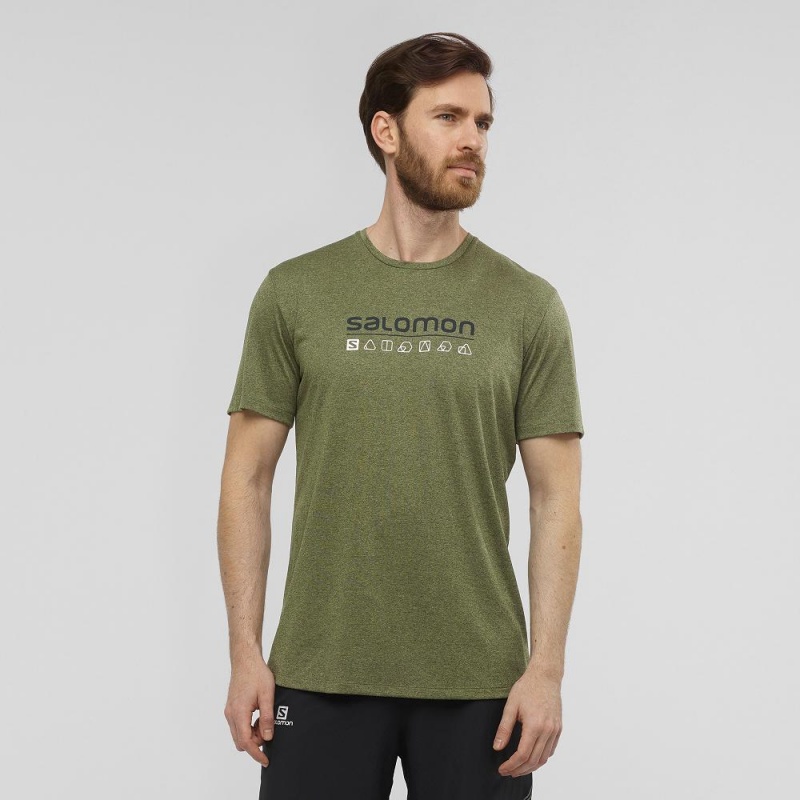 Salomon Agile Graphic Tee M Tops Green | RGDP-71065