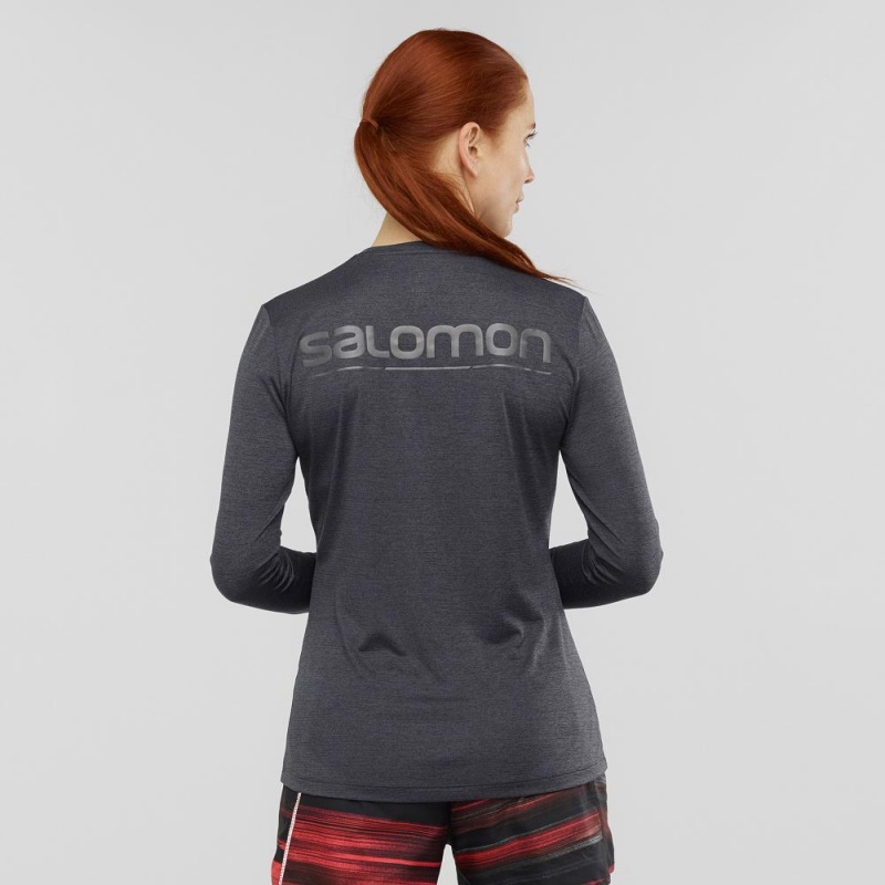 Salomon Agile Long Sleeve Shirts Black | YLZT-06894