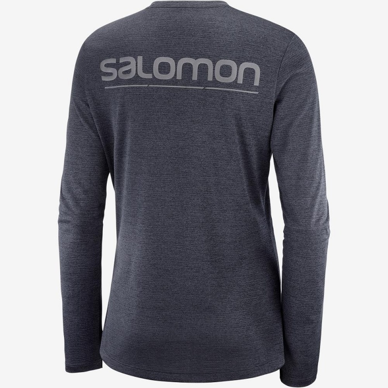 Salomon Agile Long Sleeve Shirts Black | YLZT-06894