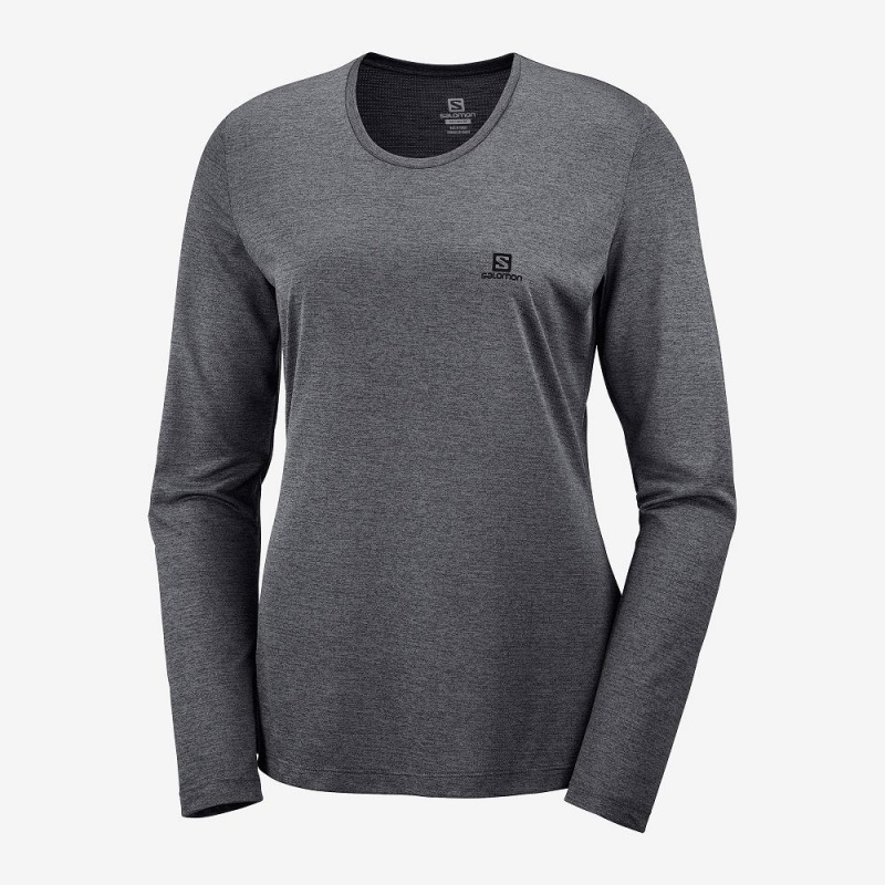 Salomon Agile Long Sleeve Shirts Gray | GXNC-23047