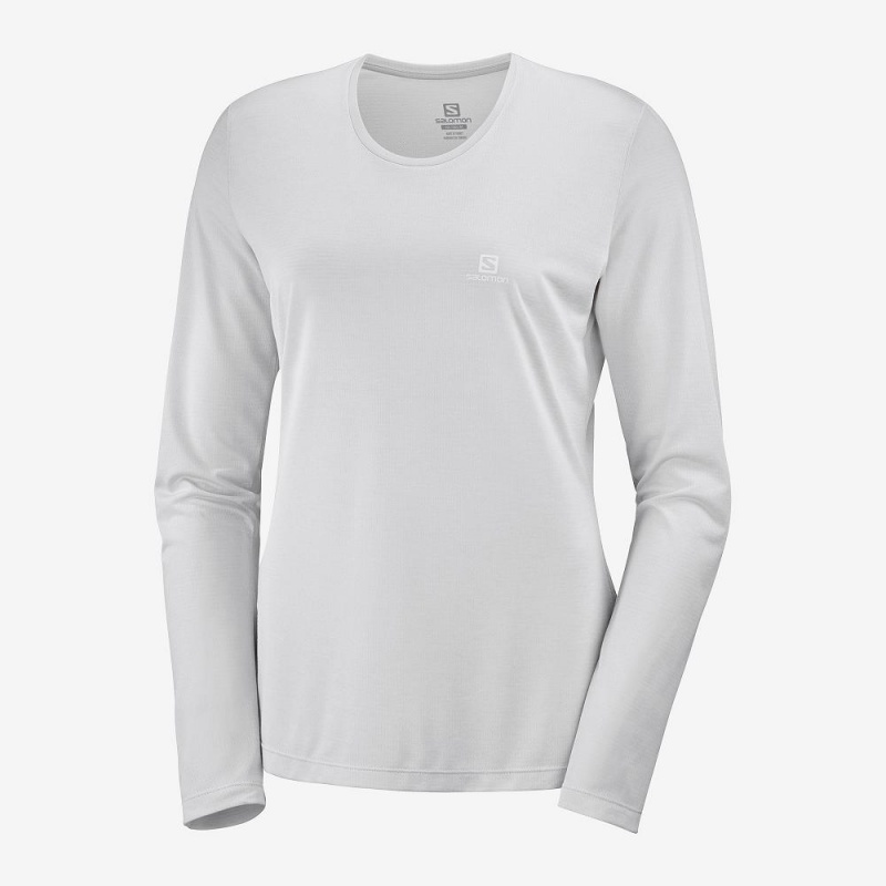 Salomon Agile Long Sleeve Shirts Gray | MNVB-96875