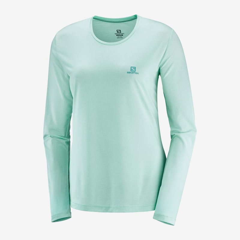 Salomon Agile Long Sleeve Shirts Green | BSQK-06718