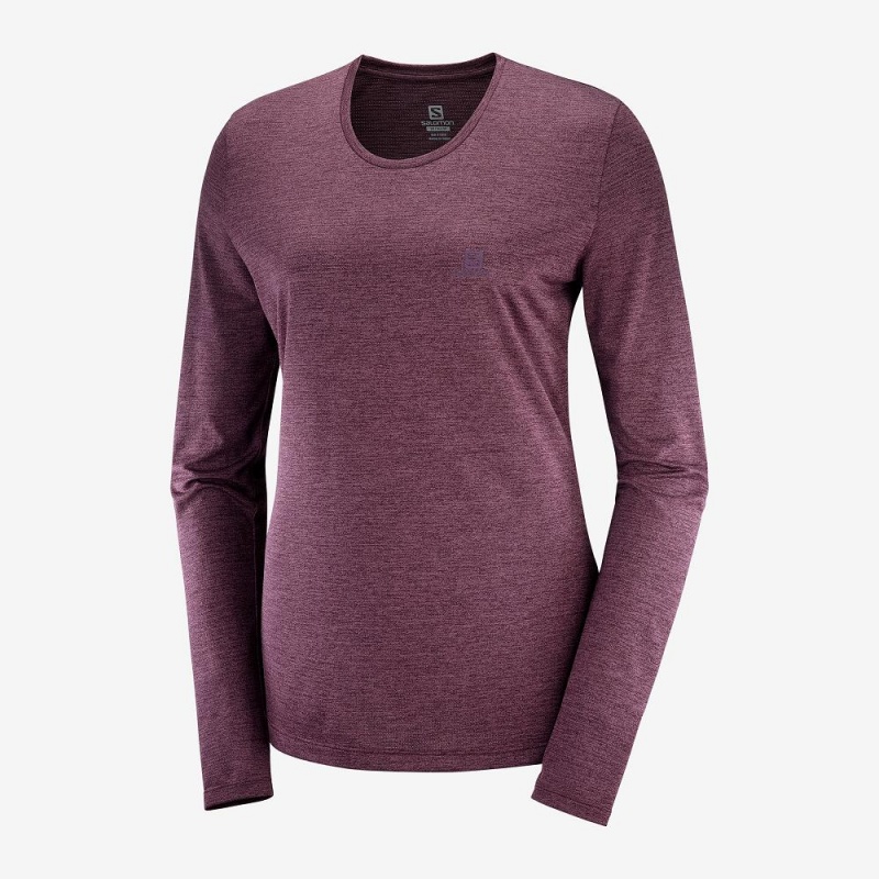 Salomon Agile Long Sleeve Shirts Purple | CBZL-01482