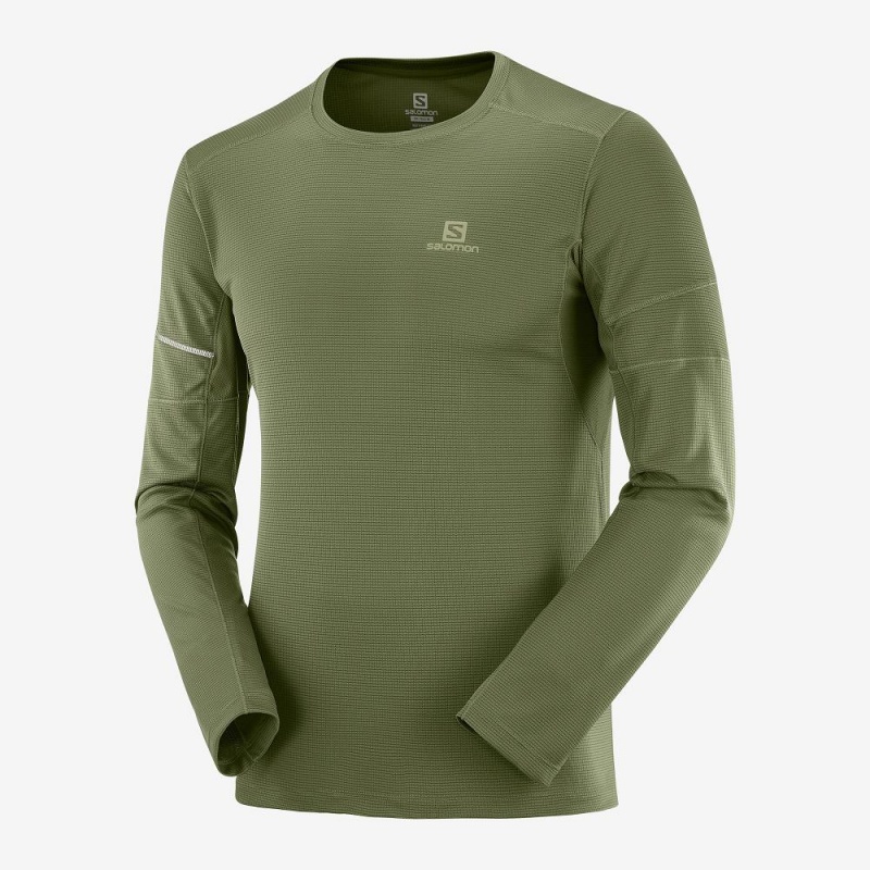 Salomon Agile Ls Tee M Tops Green | MRZA-41520