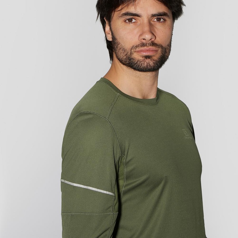 Salomon Agile Ls Tee M Tops Green | MRZA-41520