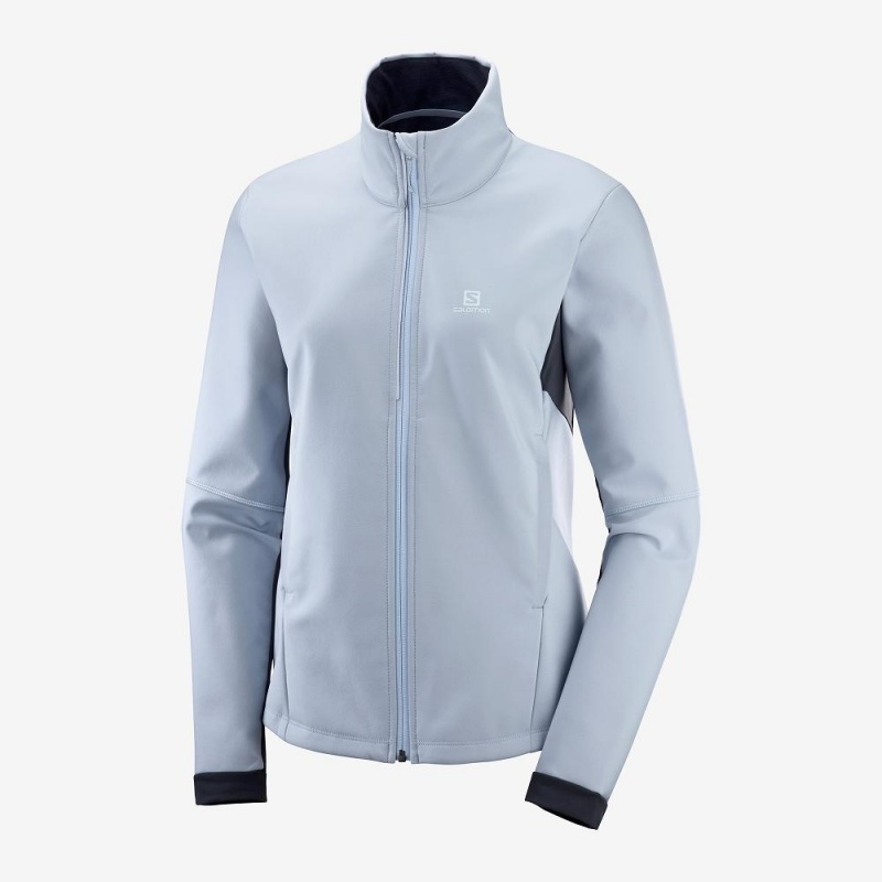 Salomon Agile Softshell Jacket Blue | HCFG-46875